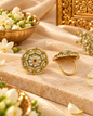 Traditional Floral Circular Adjustable Statement Ring