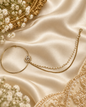 Classic Floral Motif Bridal Nath with Pearl & Layered Chain