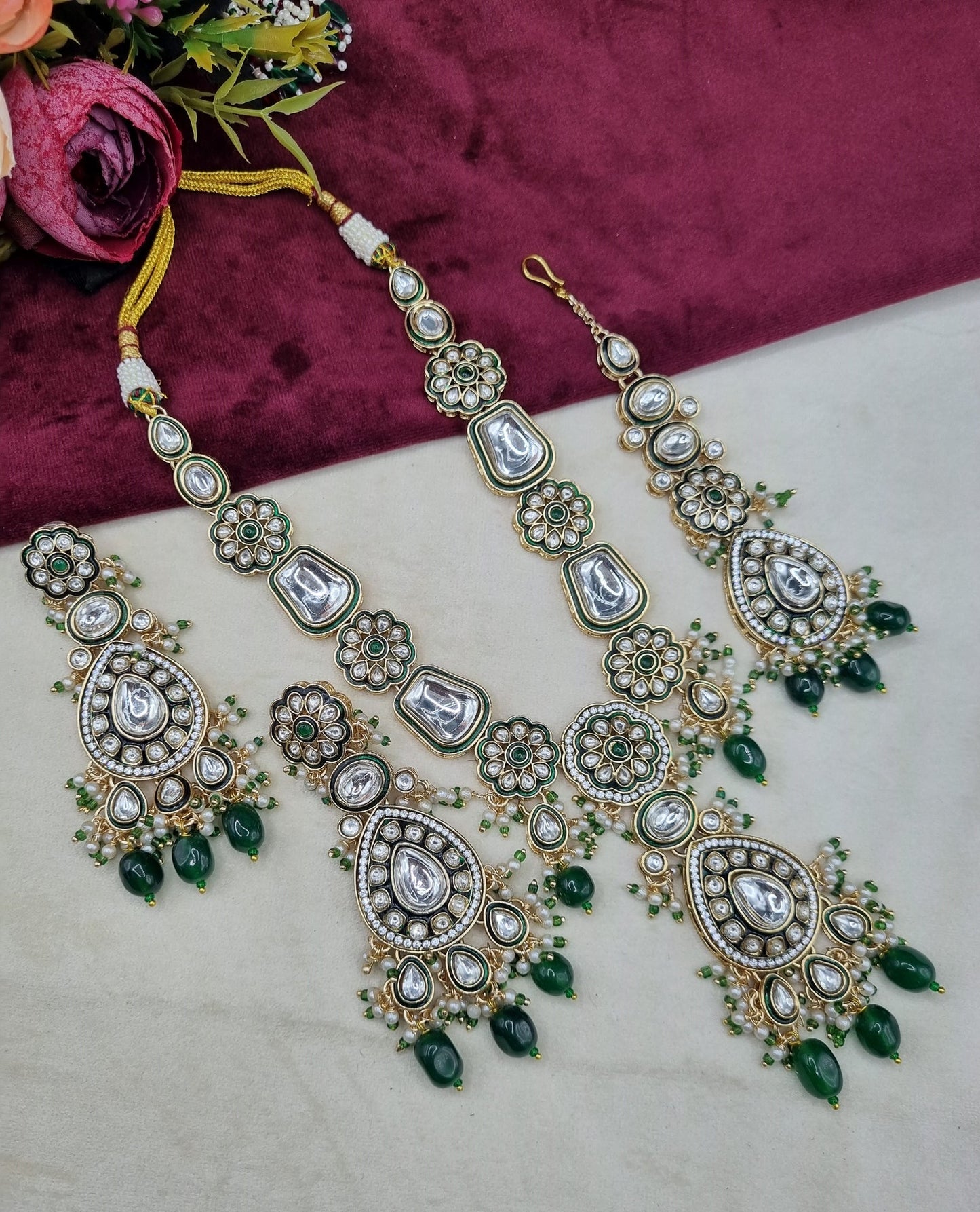 Handcrafted Royal Kundan & Meenakari Jewelry Set