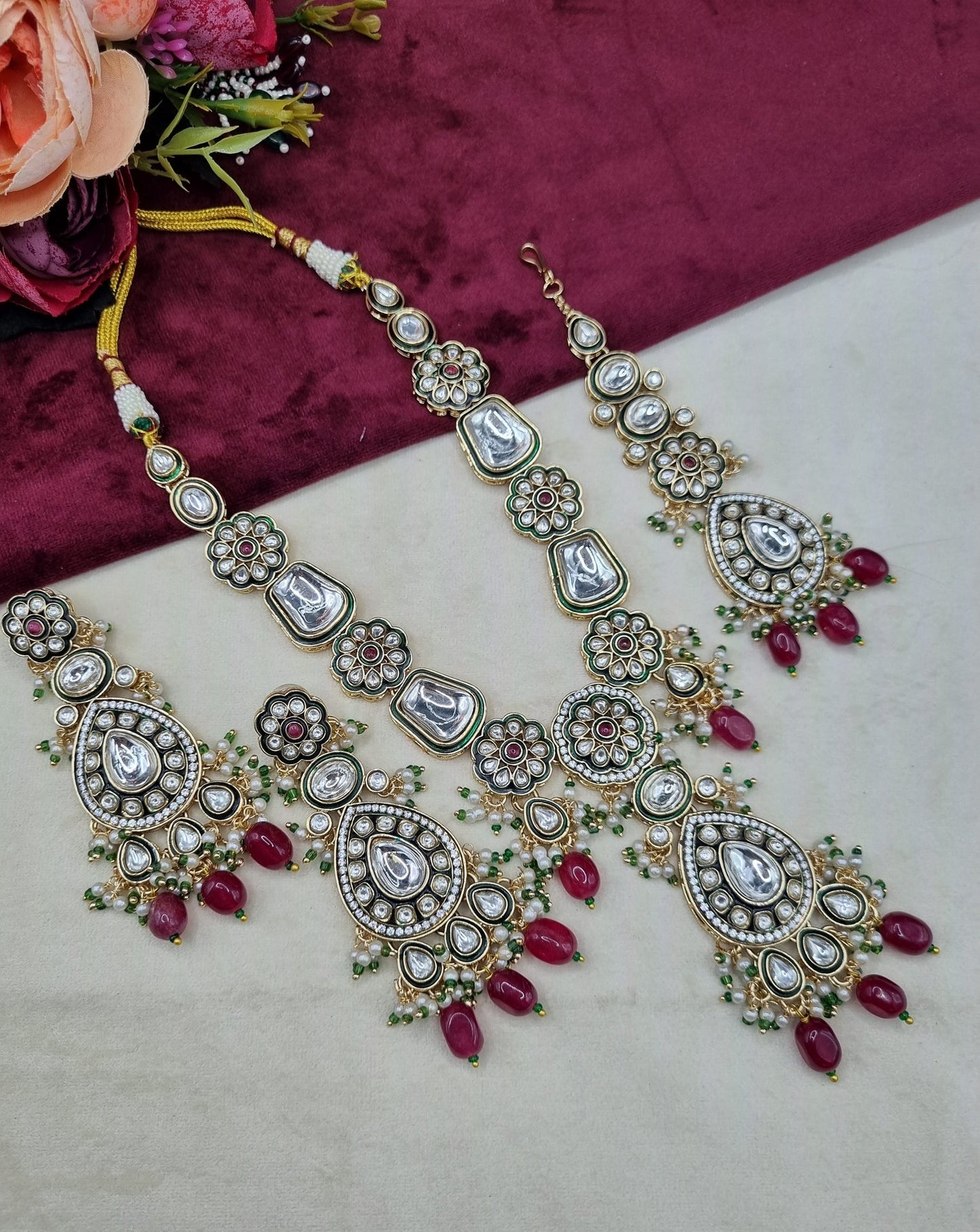 Handcrafted Royal Kundan & Meenakari Jewelry Set
