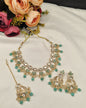 Designer Kundan Choker Necklace Set with Earrings & Maang Tikka | Bridal Wedding Jewellery