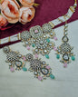 Royal Kundan & Pearl Choker Necklace Set with Maang Tikka & Earrings