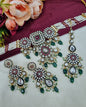 Royal Kundan & Pearl Choker Necklace Set with Maang Tikka & Earrings