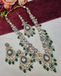 Long Kundan Haar Set with Earrings & Maang Tikka