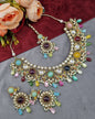 Traditional Gold-Tone Kundan Choker Set with Pearl Accents