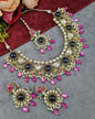 Traditional Gold-Tone Kundan Choker Set with Pearl Accents