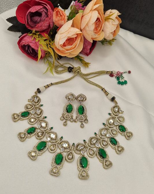 Premium Kundan Necklace Set with Matching Earrings for Women | Bridal & Party Wear