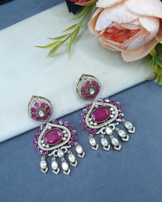 Ornate Floral & Medallion Dangle Earrings for Festive Wear
