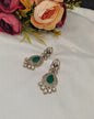 Anti Gold Teardrop Cluster Kundan Earrings