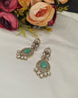 Anti Gold Teardrop Cluster Kundan Earrings