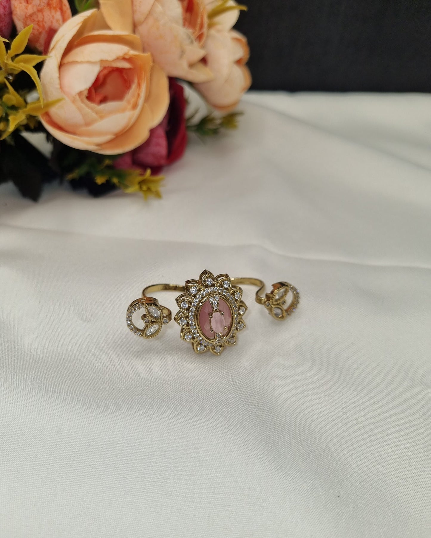 Royal Kundan Floral Open Ring