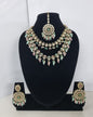 Royal Blue Layered Necklace Set Round Earrings & Maang Tikka