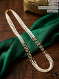 Elegant 4-Line White Bead Mala Necklace – 20" Lenght  Festal Kantha Mala