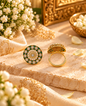Circular Enamel & Pearl Medallion Statement Ring