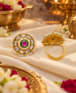 Traditional Round Meenakari & Stone-Studded Adjustable Ring