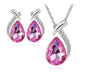 Elegant Teardrop Pendant Jewellery Set with Matching Earrings For Woman & Girls
