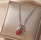 Elegant Anniversary Teardrop Pendant NecklaceSilver Tone Twisted Bail with Sparkling Accents