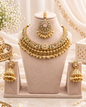 Royal Carved Collar Necklace & Jhumka Set