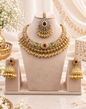 Royal Carved Collar Necklace & Jhumka Set