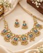 Traditional Enamel Floral Collar Necklace Set