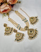 Antique Multi-Strand Pearl Necklace Set with Maangtikka & Earrings