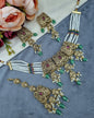 Antique Gold Pearl Strand Choker Necklace Set with Earrings & Maangtikka