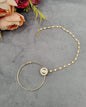 Traditional Stone & Pearl Studded Hoop Nath with Pearl Beaded Chain