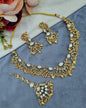 Floral Vine Stone Studded Jewelry Set with Tikka
