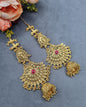 Ornate Antique Filigree Jhumka Earrings with Ear Chains