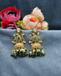 Antique Gold Finish Beaded Jhumka Earrings