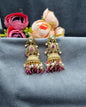 Antique Gold Finish Beaded Jhumka Earrings