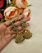 Antique Gold Floral Statement Jhumka Earrings