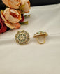 Traditional Floral Circular Adjustable Statement Ring