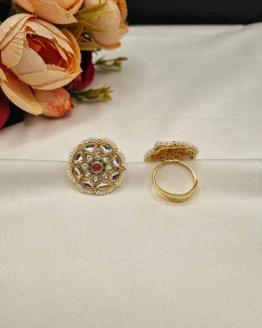 Floral Motif with Pearl Beading