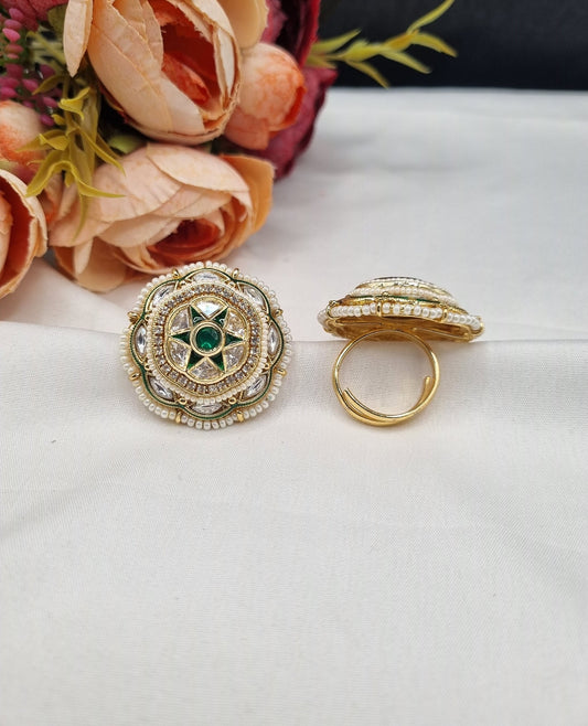 Traditional Round Adjustable Statement Finger Ring