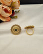 Traditional Carved Circular Adjustable Statement Ring