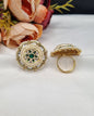 Star Motif Enamelwork & Pearl-Bead Statement Ring