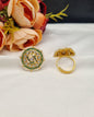 Classic Circular Meenakari Ring with Pearl Border