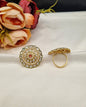 Ornate Multi-Tier Concentric Ring with Pearl Detail
