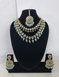 Royal Blue Layered Necklace Set Round Earrings & Maang Tikka