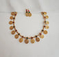 Elegant Pearl Accent Lakshmi Kasu Mala Necklace Set