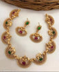 Traditional Gajalakshmi Elephant Temple Jewellery Set with Ruby & Emerald Stones