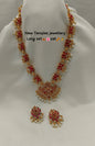 Ethnic Lotus Multi-Color Long Necklace with Jhumkas Set