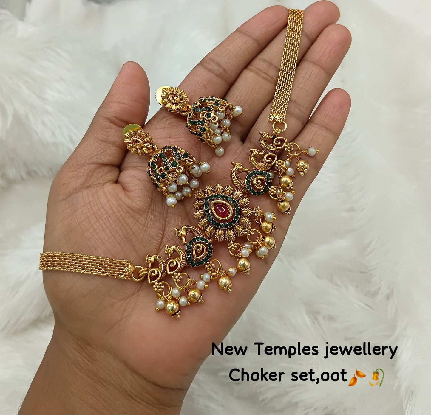 South Indian Peacock Temple Choker