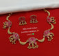 Forest Green Meenakari Lotus Necklace with Golden Ghungroo Drops