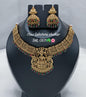 Ruby Emerald Accents Goddess Lakshmi Temple Choker Set