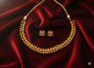 Antique Matte Gold Choker and Small Studs