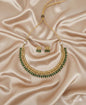 Gold Pladet Temple Jewelry Set Necklace with Matching Earring For Woman