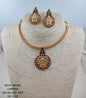 Antique Gold Goddess Laxmi Medallion Choker Necklace Set with Matching Earrings