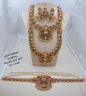 Royal South Indian Temple Bridal Combo Set - Laxmi Haram, Choker, Jhumkas, Tikka & Vaddanam